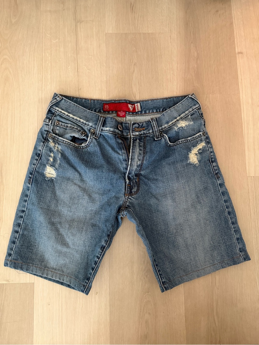 Y2K Men's Distressed Denim Jorts